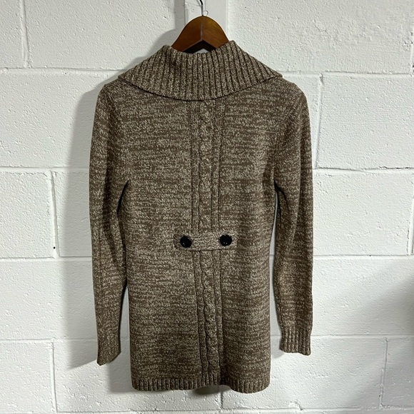 Style & Co. Beige Double Breasted Cardigan Sweater Overside Buttons Sz P Medium - Picture 4 of 4